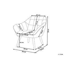 Beliani Clubfauteuil KARIS - Blauw Fluweel -Puur Winkel 000d3325b7354ab1a7b2a7abeb2dc639