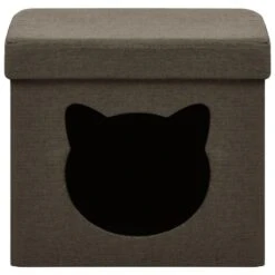 VidaXL Opbergkruk Met Kattenpatroon Inklapbaar Stof Donkerbruin -Puur Winkel 00c7644ae6c544baae0f1493455c35d5
