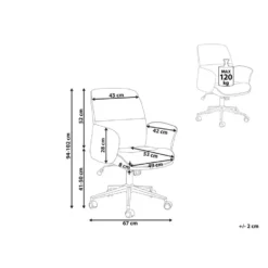 Beliani Bureaustoel RAVISHING - Grijs Polyester -Puur Winkel 070fa4199f8d4cda86db0ac43070a0c0