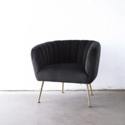 Giga Meubel Fauteuil Velvet Zwart - Amy