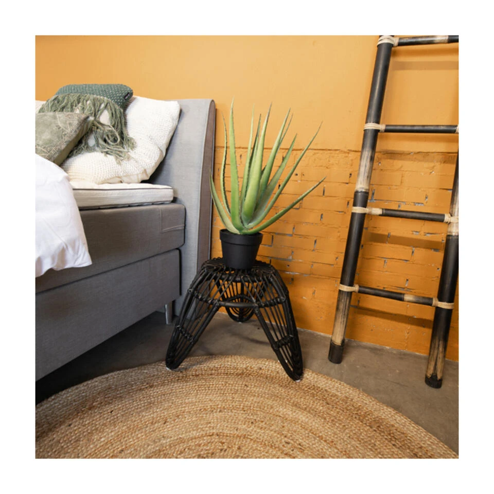 Giga Meubel Kruk Rotan Zwart - 55x55x40 3 Giga Meubel Kruk Rotan Zwart - 55x55x40 - Afbeelding 3