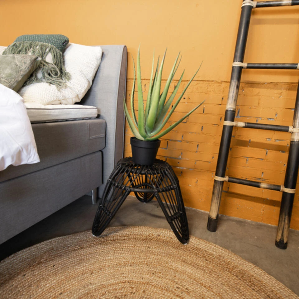 Giga Meubel Kruk Rotan Zwart - 55x55x40 4 Giga Meubel Kruk Rotan Zwart - 55x55x40 - Afbeelding 4