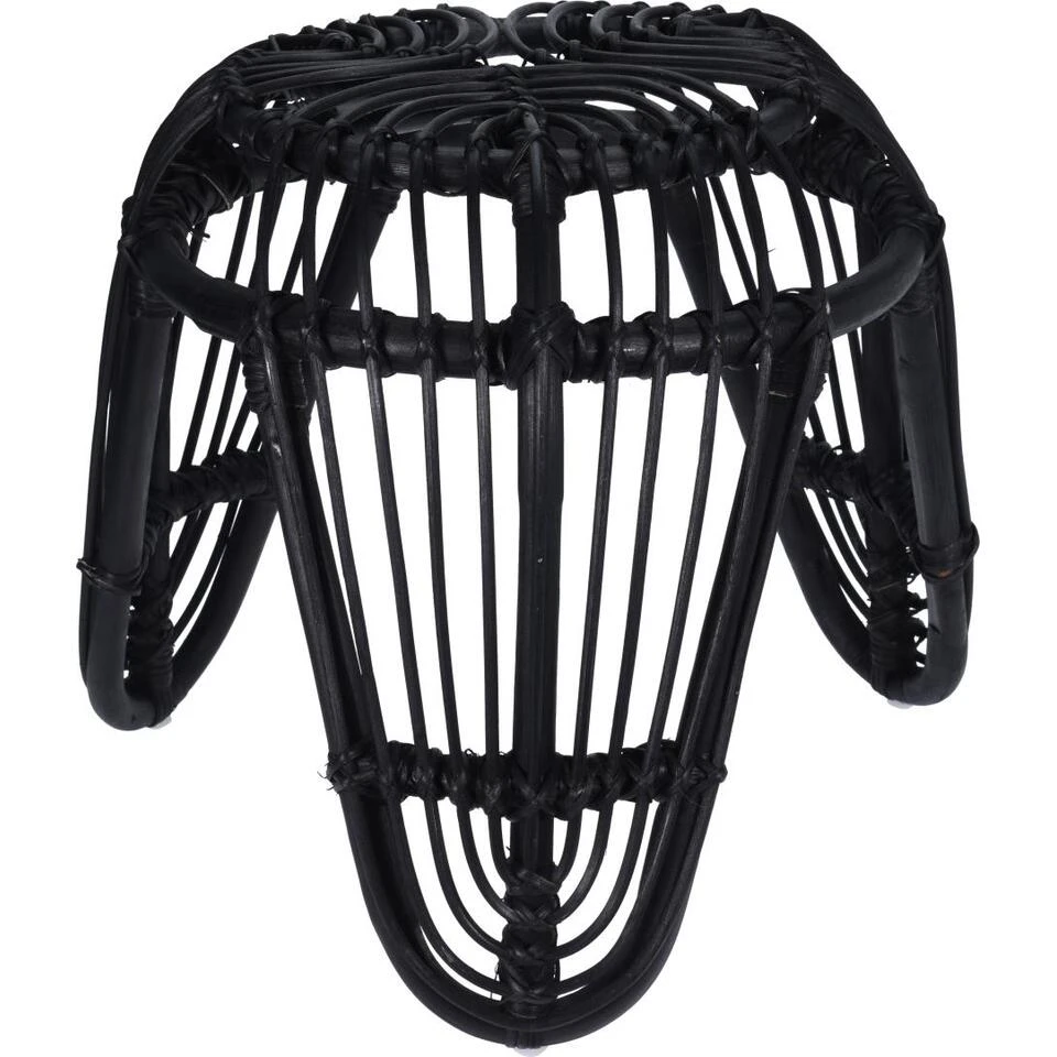 Giga Meubel Kruk Rotan Zwart - 55x55x40 1 Giga Meubel Kruk Rotan Zwart - 55x55x40