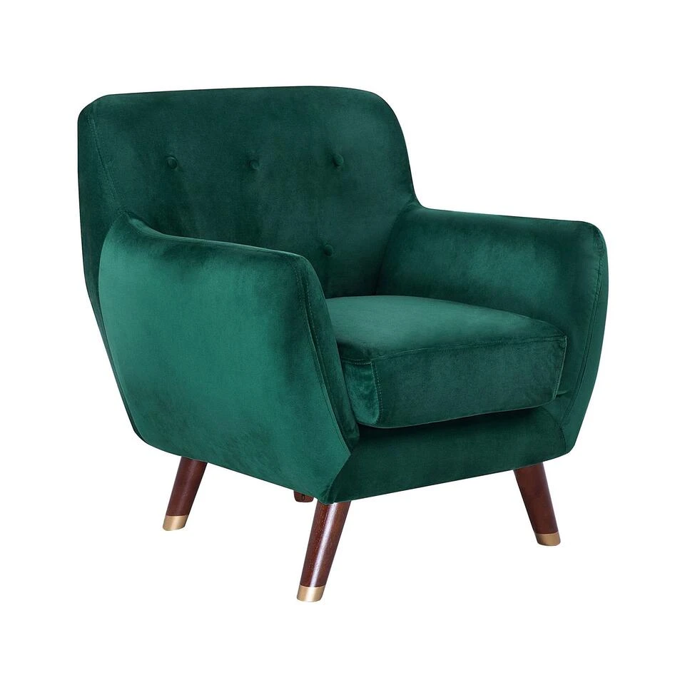 Beliani Fauteuil BODO - Groen Fluweel 1 Beliani Fauteuil BODO - Groen Fluweel