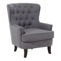 Beliani Fauteuil VIBORG - Grijs Polyester