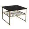 Livingfurn - Salontafel Dian Zwart Goud - 55x55x44 - Marmer