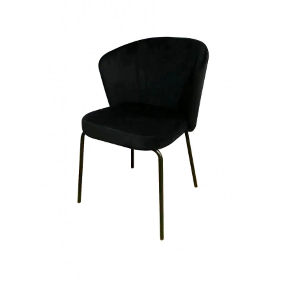 Giga Meubel Stoel Zwart Velvet - Metaal - 61.5x57.5x80 - Mendy 2 Giga Meubel Stoel Zwart Velvet - Metaal - 61.5x57.5x80 - Mendy - Afbeelding 2