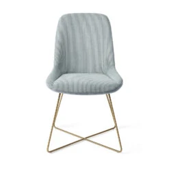 Urban Lifestyle Eetkamerstoel Lyndon - Blauw, X Frame Goud