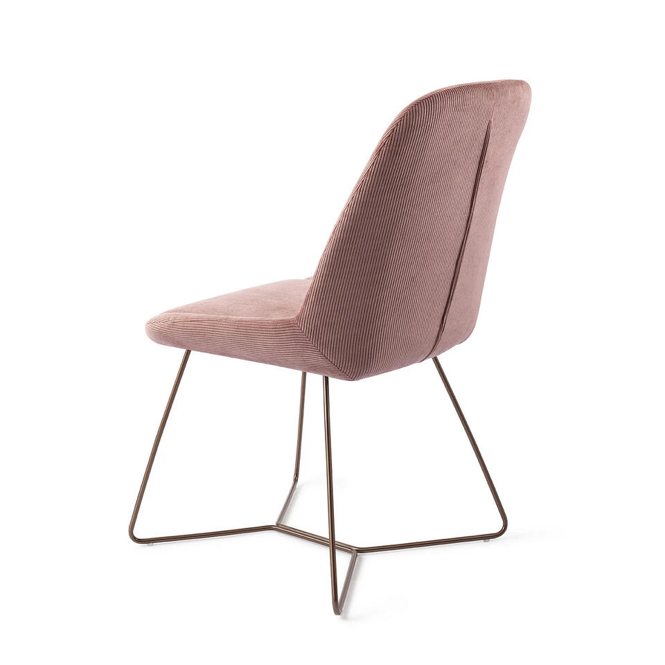 Urban Lifestyle Eetkamerstoel Lyndon - Pink, H Frame Brons 4 Urban Lifestyle Eetkamerstoel Lyndon - Pink, H Frame Brons - Afbeelding 4