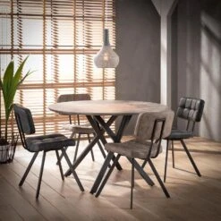 Hoyz - Stoel Kruisstiksel - Antraciet - Open Rug - 4 Stuks - 42x54x80 -Puur Winkel 1000041249 0103