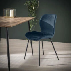 Giga Meubel Eetkamerstoel Velvet Blauw - Zithoogte 45cm 6 Giga Meubel Eetkamerstoel Velvet Blauw - Zithoogte 45cm -Puur Winkel 1000041548 0102