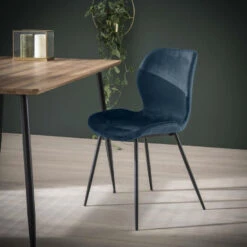 Giga Meubel Eetkamerstoel Velvet Blauw - Zithoogte 45cm 7 Giga Meubel Eetkamerstoel Velvet Blauw - Zithoogte 45cm -Puur Winkel 1000041548 0103