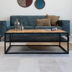 Industriële Salontafel Rechthoekig Valerie 120x60 Visgraat 60x120x40 Cm -Puur Winkel 1000041804 0102