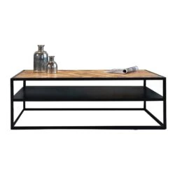 Industriële Salontafel Rechthoekig Valerie 120x60 Visgraat 60x120x40 Cm