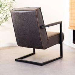 Industriële Leren Fauteuil Antraciet Tiger - Leder - Grijs -Puur Winkel 1000041989 0102