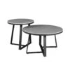 Salontafel Set Van 2 Tanner Marmer Grijs Rond 69x69x39,50 Cm Stoneware