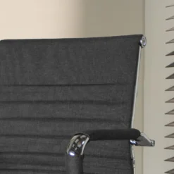 Industriële Bureaustoel Matt Antraciet Stof Hoog - 50x55x112 Cm - Stof - Grijs -Puur Winkel 1000042405 0103