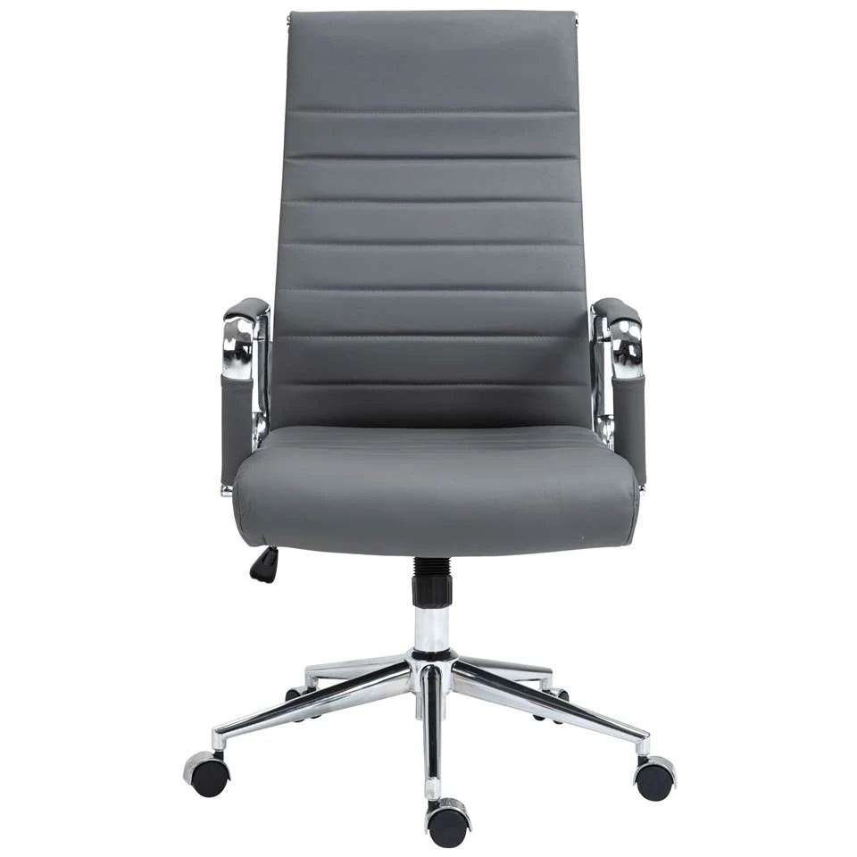 CLP Bureaustoel Columbus Leder - Grijs 2 CLP Bureaustoel Columbus Leder - Grijs - Afbeelding 2