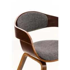 CLP Eetkamerstoel Kingston Walnoot Frame Stof - Zilverkleurig -Puur Winkel 1000043432 0103