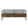 Industriële Salontafel Charlie Hout Metaal 2 Lades 60x125x45 Cm Hardhout