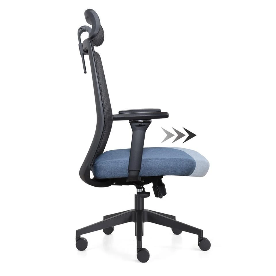 Bureaustoel Napoli Deluxe 4D - NEN-EN 1335 - Blauw 3 Bureaustoel Napoli Deluxe 4D - NEN-EN 1335 - Blauw - Afbeelding 3