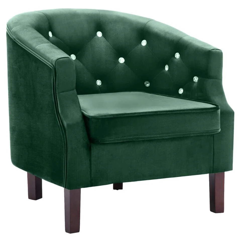 VidaXL Fauteuil Fluweel Groen 1 VidaXL Fauteuil Fluweel Groen