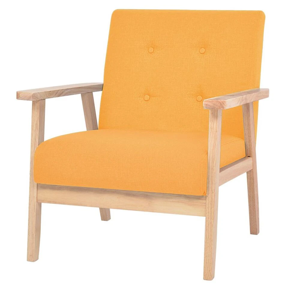 VidaXL Stoelen Stof Geel 1 VidaXL Stoelen Stof Geel