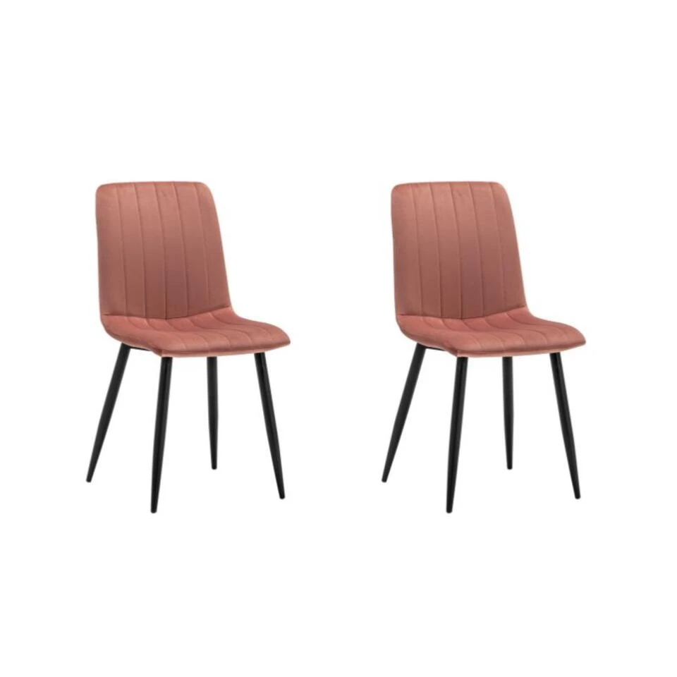 Furnihaus Eetkamerstoelen Set Van 2 Fox - Roze 1 Furnihaus Eetkamerstoelen Set Van 2 Fox - Roze