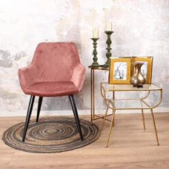 DS4U® Ravi Eetkamerstoel 2.0 - Stof - Roze -Puur Winkel 1000069427 0103