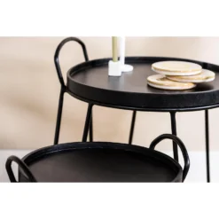 Giga Meubel Salontafel Set Van 2 Zwart - Acaciahout - Tafel Femke -Puur Winkel 1000070520 0103