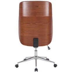 Clp Bureaustoel Varel Walnoot Frame Kunstleer Bruin -Puur Winkel 1000071062 0103