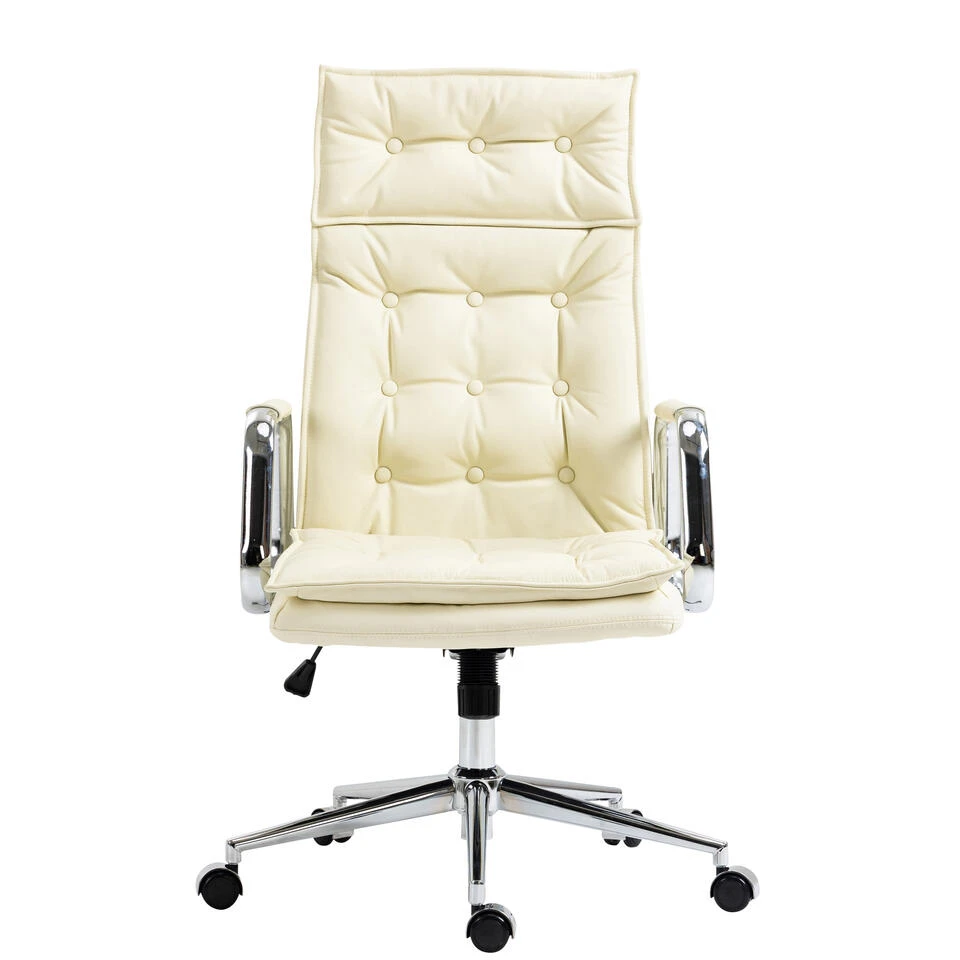 Clp Bureaustoel Sotira Leder Crème 2 Clp Bureaustoel Sotira Leder Crème - Afbeelding 2