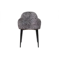 WOOOD Noortje Eetkamerstoel - Polyester - Panterprint - Set Van 2 -Puur Winkel 1000071463 0103