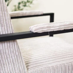 Moderne Fauteuil Madeline Ribstof Lichtgrijs - Stof - Grijs -Puur Winkel 1000072637 0103