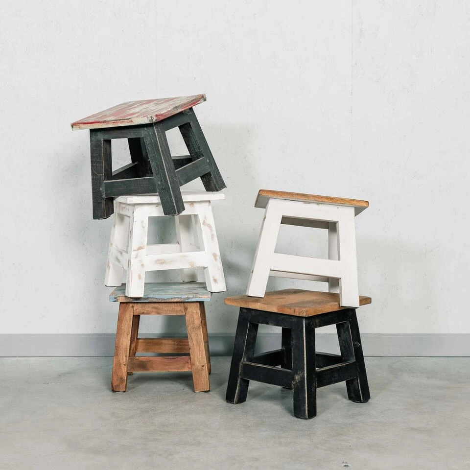 Rootsmann Houten Krukje - Grijs - Hout 3 Rootsmann Houten Krukje - Grijs - Hout - Afbeelding 3