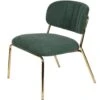 Puur Viken Fauteuil Donkergroen/goud - Stof - Groen