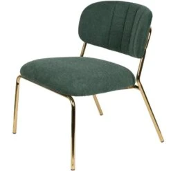 Puur Viken Fauteuil Donkergroen/goud - Stof - Groen