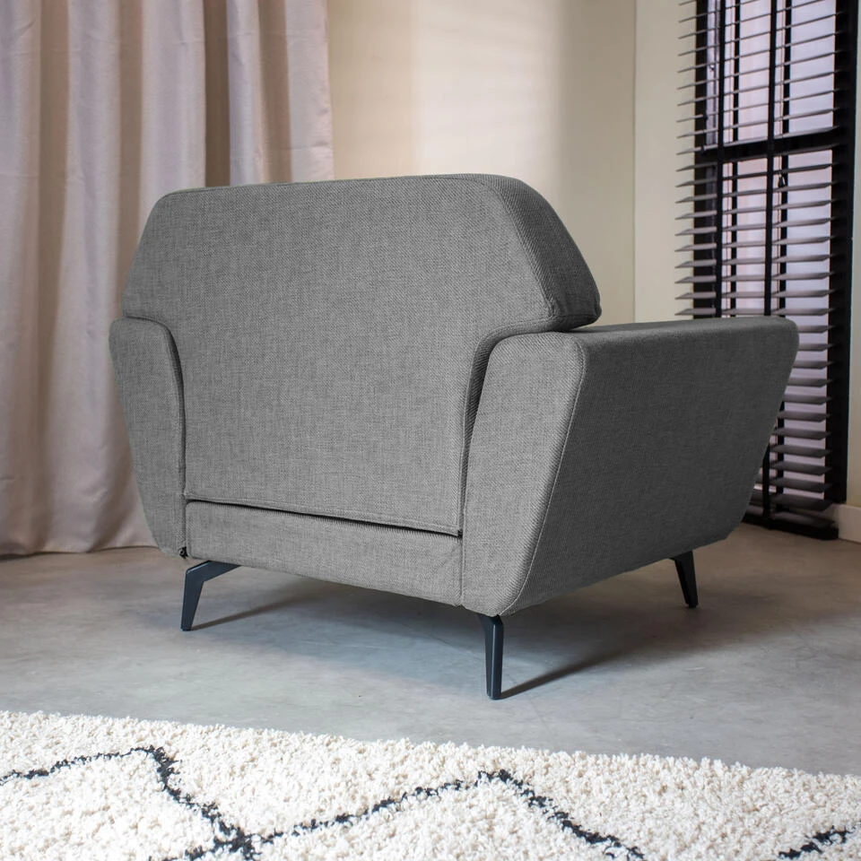 Industriële Fauteuil Roger Grijs - Stof - Grijs 3 Industriële Fauteuil Roger Grijs - Stof - Grijs - Afbeelding 3