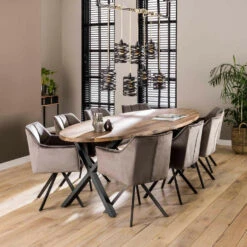 Ramon Eetkamerstoel Velvet - Stof - Grijs -Puur Winkel 1000076883 0102