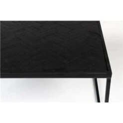 Giga Meubel Salontafel Zwart - Teakhout - Visgraat - Tafel Parker Vierkant -Puur Winkel 1000079156 0103