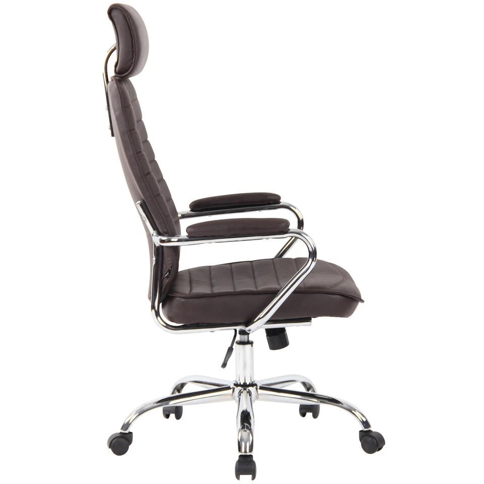 CLP Bureaustoel Rako Leder Bruin 3 CLP Bureaustoel Rako Leder Bruin - Afbeelding 3