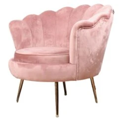 DS4U® Feliz Fauteuil Velvet - Stof - Roze 5 DS4U® Feliz Fauteuil Velvet - Stof - Roze -Puur Winkel 1000081200 0102