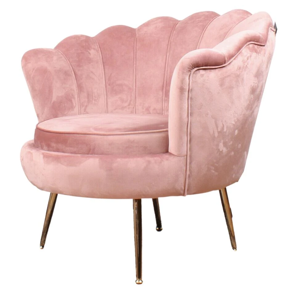 DS4U® Feliz Fauteuil Velvet - Stof - Roze 3 DS4U® Feliz Fauteuil Velvet - Stof - Roze - Afbeelding 3