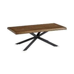 Giga Meubel Salontafel Donkerbruin - 68x130x45cm - Eikenhout - Tafel Arno