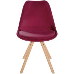 CLP Eetkamerstoel Sofia Rond Frame Fluweel Bordeaux Rood -Puur Winkel 1000081840 0102