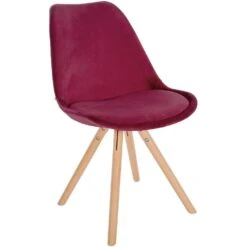 CLP Eetkamerstoel Sofia Rond Frame Fluweel Bordeaux Rood