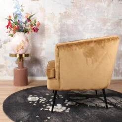 DS4U® Norah Fauteuil Velvet - Stof - Goudkleurig 6 DS4U® Norah Fauteuil Velvet - Stof - Goudkleurig -Puur Winkel 1000081843 0102