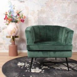DS4U® Norah Fauteuil Velvet - Stof - Groen 6 DS4U® Norah Fauteuil Velvet - Stof - Groen -Puur Winkel 1000081845 0102