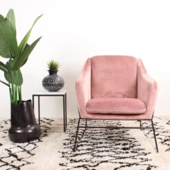 DS4U® Antonio Fauteuil Velvet - Stof - Roze 6 DS4U® Antonio Fauteuil Velvet - Stof - Roze -Puur Winkel 1000082944 0102