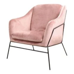 DS4U® Antonio Fauteuil Velvet - Stof - Roze